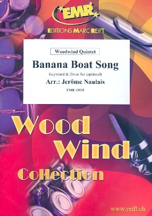 Banana Boat Song f�r 5 Holzbl�ser (Keyboard und Percussion ad lib) Partitur und Stimmen