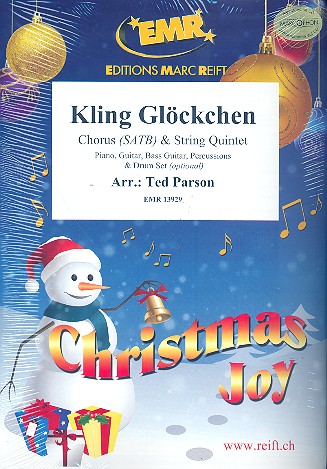 Kling Gl�ckchen kling for mixed chorus and 5 strings (rhythm group ad lib) score and parts (incl.20 chorus scores)