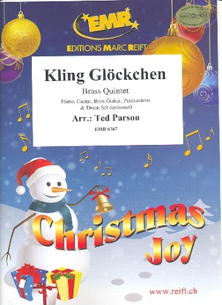 Kling Gl�ckchen kling for 5 brass instruments (ensemble) (rhythm group ad lib) score and parts