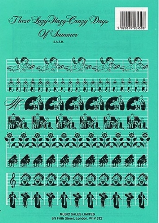 Hans Carste: Those Lazy-Hazy-Crazy Days Of Summer SATB, Piano Accompaniment, Guitar, Bass Guitar Sheet Music & Songbooks/Guitar & Bass/Bass Guitar/Choral/Vocal Score