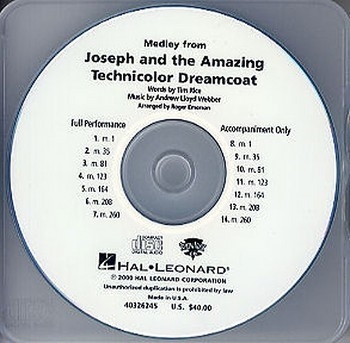 Andrew Lloyd Webber: Joseph And The Amazing Technicolor Dreamcoat Medl Choral Instructional DVD & Video/Vocal & Choral/Choral/Pop/Backing Tracks
