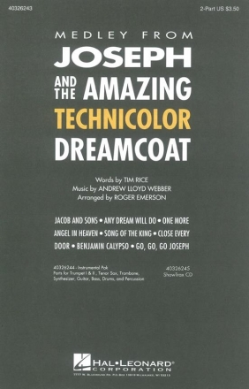 Andrew Lloyd Webber: Joseph And The Amazing Technicolor Dreamcoat Medl 2-Part Choir, Piano Accompaniment Sheet Music & Songbooks/Vocal & Choral/2-Part Choir/Pop/Vocal Score