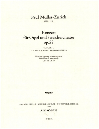 Konzert op.28 fr Orgel und Streichorchester Orgel