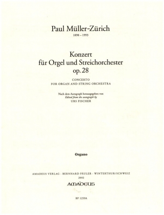Konzert op.28 fr Orgel und Streichorchester Orgel