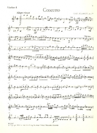 Konzert G-Dur op.29 Flte und Orchester Violine 1