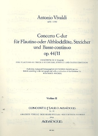 Concerto C-Dur op.44,11 RV443 fr Flte, (Alt-Blockflte), Streicher und Bc Violine 2