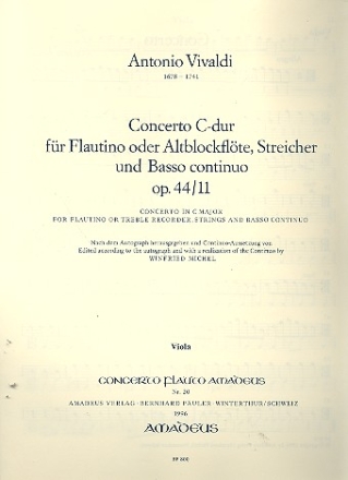 Concerto C-Dur op.44,11 RV443 fr Flte, (Alt-Blockflte), Streicher und Bc Viola