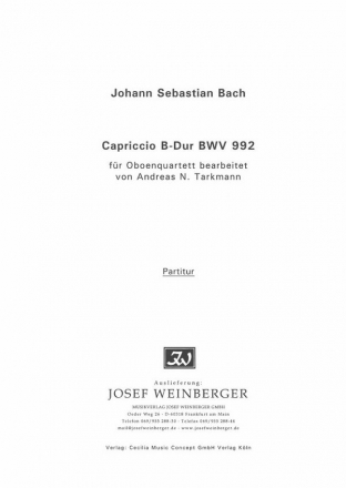 Capriccio Bearbeitung fr Oboenquartett Partitur/Stimmensatz/Fotokopie ob/Alt-Oboe(EnglHn),/Tenor-Oboe(Hecke