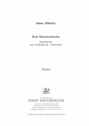 Albniz, Isaac Drei Klavierstcke  Partitur/Stimmensatz/Fotokopie fl/git/kb(Kast)