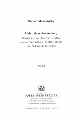 Mussorgsky, Modest Bilder einer Ausstellung Ausschnitte aus dem Klavierzyklus - Bearbeitung fr Blsernonett Partitur/Fotokopie BLENS