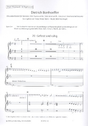 Dietrich Bonhoeffer fr Sprecher, gem Chor und Instrumente (Soli ad lib) Orgel