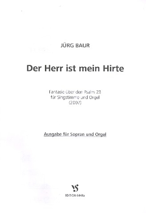 Der Herr ist mein Hirte fr Sopran und Orgel Partitur