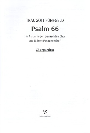 Psalm 66 fr gem Chor und Blser Chorpartitur (dt)
