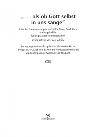 ...als ob Gott selbst in uns snge fr Blser, Band, gem Chor und orgel ad lib. Orgel