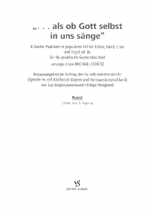 Als ob Gott selbst in uns snge fr gem Chor (Gemeinde) und Instrumente Spielpartitur Band (Gitarre/Bass/Schlagzeug)