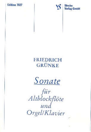 Sonate fr Altblockflte und Orgel (Klavier) Partitur