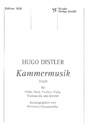 Kammermusik fr Flte, Oboe, Violine, Viola, Violoncello und Klavier Partitur