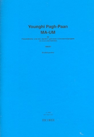 Ma-Um fr Gesang (mittel) und 12 Instrumente Studienpartitur A4