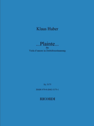 ...Plainte... fr Viola d'amore in Dritteltonstimmung