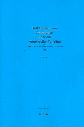 Variationen ber ein Appenzeller Tanzlied fr Klarinette, Hackbrett, 2 Violinen und Violoncello Partitur