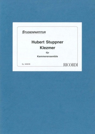 KLEZMER FUER KAMMERENSEMBLE Ensemble Orchester Studienpartitur