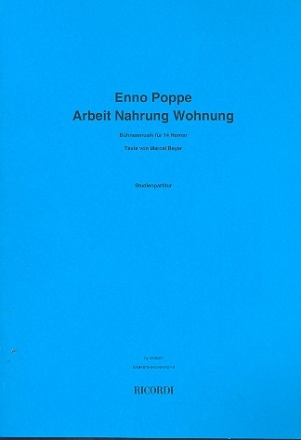 Arbeit Nahrung Wohnung fr 14 Herren und Instrumente Studienpartitur A4
