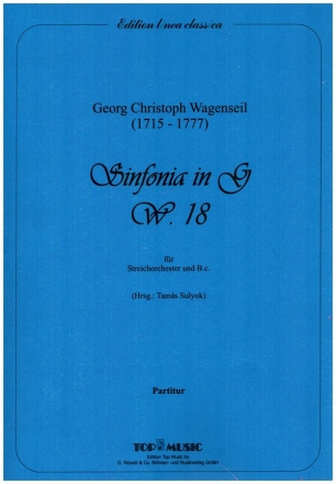 Sinfonia G-Dur fr Streichorchester und Bc Partitur