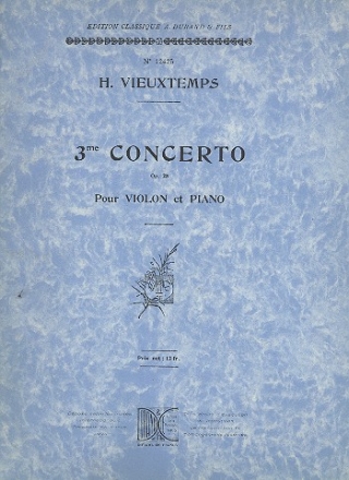 Concerto no.3 op.25 pour violon et orchestre pour violon et piano