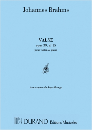 J. Brahms Valse Op 39 N 15 Vl-Piano Violin and Piano