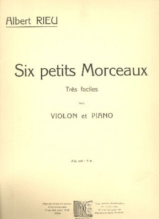 6 petits morceaux trs faciles pour violon et piano