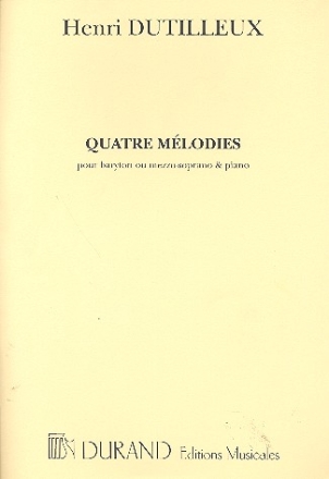 4 Melodies: pour baryton (mezzo-soprano) et piano (frz)