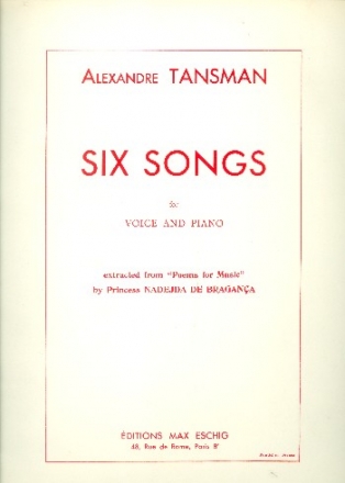 6 Songs for voice and piano
