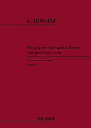 Di Piacer Mi Balza Il Cor PER CANTO (SOPRANO) E PIANOFORTE