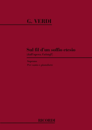 G. Verdi Falstaff: Sul Fil D'Un Soffio Etesio Canto (O Voce Recit) E Pianoforte