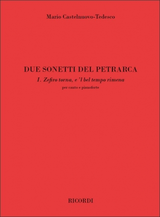 Tedesco M. Castelnuovo Due Sonetti Del Petrarca, Per Voce E Pianofor Vocal and Piano