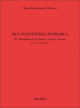 Tedesco M. Castelnuovo Due Sonetti Del Petrarca, Per Voce E Pianofor Vocal and Piano