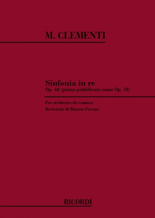 Muzio Clementi Sinfonia In Re Op. 44 N. 2 Classical