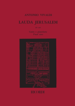 Lauda Jerusalem RV609 per soli, 2 cori a 4 voci miste, 2 orchestre d'archi e 2 organi vocal score (la/en)