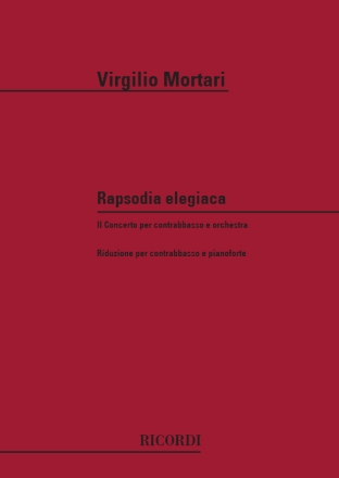 V. Mortari Rapsodia Elegiaca Contrabass or 2 or more Cb. and Piano