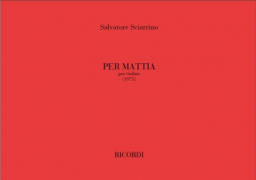 S. Sciarrino Per Mattia Violin