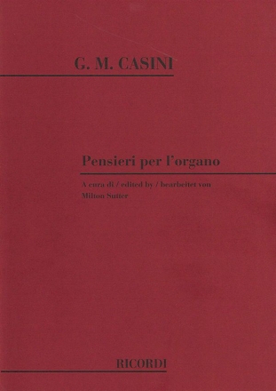 G.M. Casini Pensieri Per L'Organo Organo O Armonio