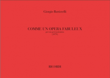 G. Battistelli Comme Un Opera Fabuleux Percussion instruments