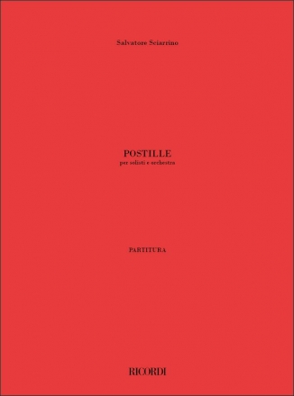 S. Sciarrino Postille (Da 'Il Paradiso' Di Dante) Partitura