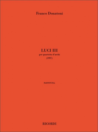 F. Donatoni Luci Iii Quartet