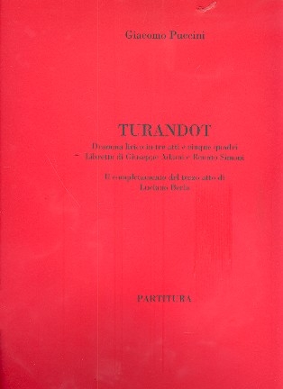 Puccini - Turandot Il completamento del terzo atto  partitura