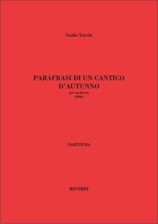G. Turchi Parafrasi Di Un Cantico D'Autunno Classical