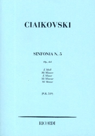Sinfonie e-Moll Nr.5 op.64 fr Orchester Studienpartitur