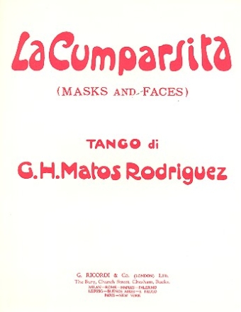 La Cumparsita: for  medium  voice and piano