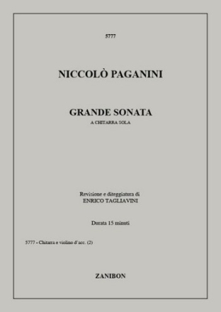 N. Paganini Grande Sonata A Chitarra Sola Guitar and Various Instruments