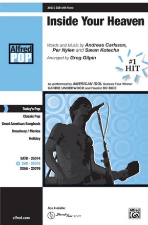 arr. Gilpin Inside Your Heaven SAB  Mixed voices